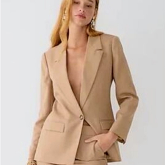 J.CREW Women's Wool Italian Fab By Nova Fides Tan Camel Color Blazer New Sz 8p - Picture 4 of 4